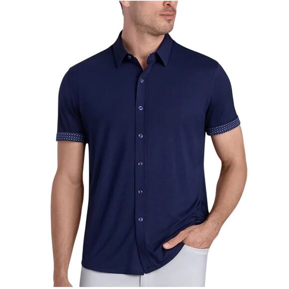 Buttercloth XL Regular Fit Intrigue Icy Cotton Short Sleeve Shirt Mint Fibers - Picture 1 of 13
